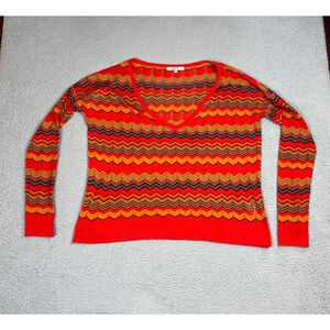 BB Dakota Womens Size M Zig Zag Retro Print Lightweight Pullover Sweater